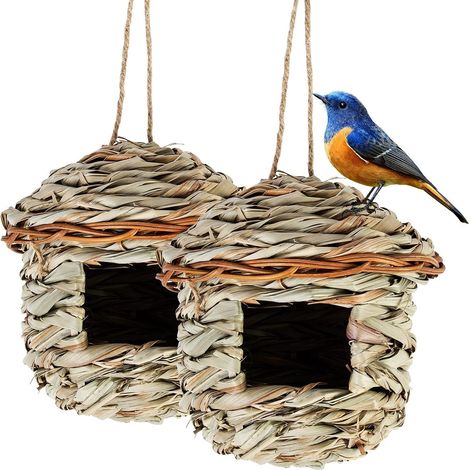 Nichoir Oiseaux Tissé, Nid Oiseau Fait à La Main, Maison Oiseaux Exterieur, Adapté aux Petits Oiseaux Tels Que Les Colibris, Les Mésanges (1/5)