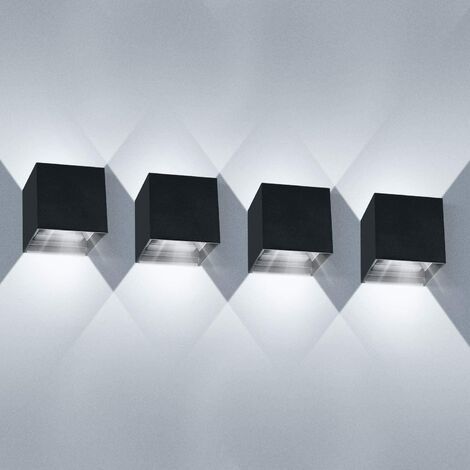 Applique da parete a LED per interni da 12 W, IP65, impermeabile, per esterni, con angolo di fascio regolabile, moderna lampada da parete, bianco freddo per soggiorno, camera da letto, luce calda (ner