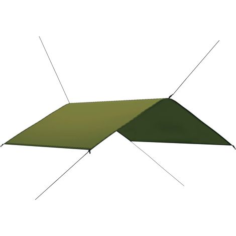 Bâche d'extérieur 4x4 m tissu polyester 180 T avec revêtement de PA vert (1/5)
