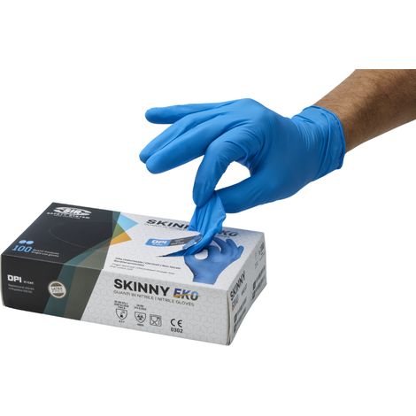 SIR SAFETY SYSTEM SKINNY EKO Gants de protection jetables en nitrile bleu ciel Taille XL-10