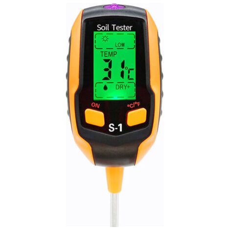 4 in 1 Moisture Meter - Digital LCD Display - Plant Temperature/Soil Moisture/pH/Sunlight Intensity - Soil Tester for Gardening, Agriculture,31.75.72.8cm (1/5)
