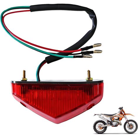 Feu arrière de frein de moto 12V 9LED E-Approved Universel - Haute luminosité et sécurité maximale pour une visibilité accrue, pour motos ATV Dirt Bike Scooter (1/5)