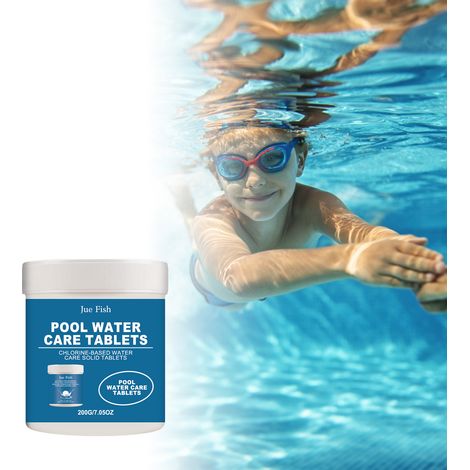 Lingettes nettoyantes pour piscine : éliminent le calcaire et les taches, stabilisent le taux de chlore efficace dans l'eau en circulation – 200 g (1/5)