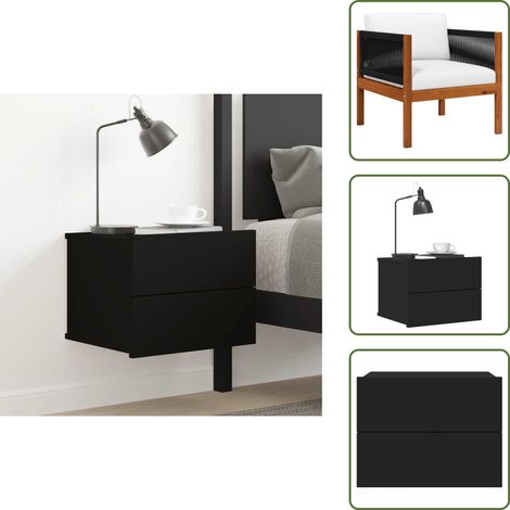 Table de chevet Noir 40x30x30 cm Bois d'ingénierie - Table De Chevet - Meuble De Chambre - Commode - Armoire De Chevet - Tiroir (1/5)