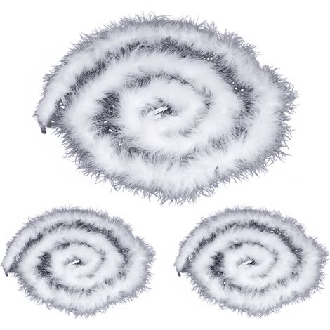 Guirlande Plume - 2 M - Blanc - Pour Décoration De Noël Et Sapin - 3 Pièces (1/5)