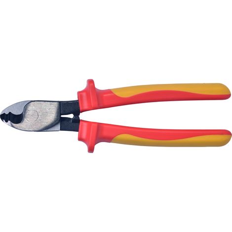 SW-Stahl 41912L VDE Kabelschere 200 mm I Kabelschere 1000V Werkzeug I nach DIN EN/IEC 60900 I 2-Komponenten-Griff Werkzeug Kabelschneider I Elektrikerschere für Reparatur und Elektroinstallation