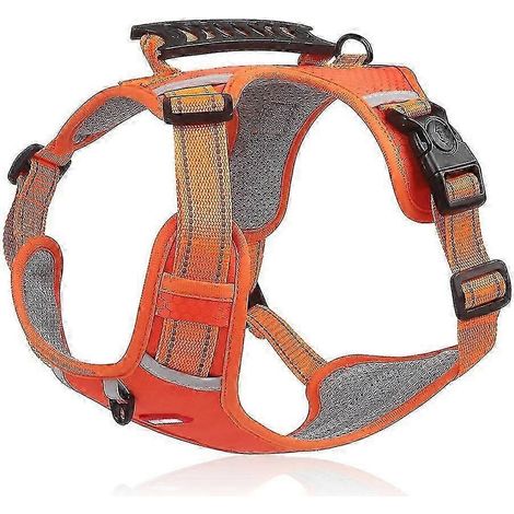 HT-524 Harnais respirant pour chien avec gilet de sécurité réfléchissant pour chiot et poignée de contrôle ST - (1/5)