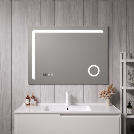 Miroir LED Chambave pour salle de bain 70 x 100 cm argent pro.tec (1/5)