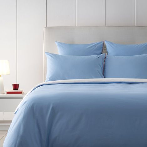 Housse de Couette, Coton 57 Fils/cm², 100% Coton, Uni avec Ruban, Doux et Respirant, 200x200 cm (1/4)