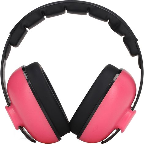Industrial Earmuffs Noise Reduction Hearing Protection NRR 31DB Portable Ear Muffs for Learning Shooting Rose Red