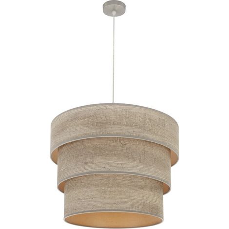 Colgante triple smile 3xe27 niquel/madera gris regx50x50 cm (1/4)