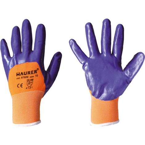 GUANTI LAVORO NITRILE """GLOVEX II""" TG.10""" MAURER CON POLSINO