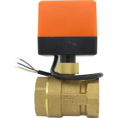Vanne 2 voies motorisee vanne spherique electrique 220v electrovanne normalement ouverte 1/2 3/4 1 1-1/4 1-1/2 2 pouce (1-1/4 pouce DN32) (1/3)