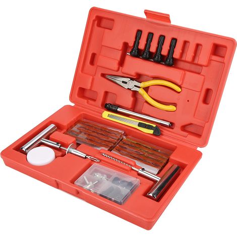 Kit de Réparation Pneu 73 Pièces Outils de Crevaison Auto Moto avec Coffret (1/5)