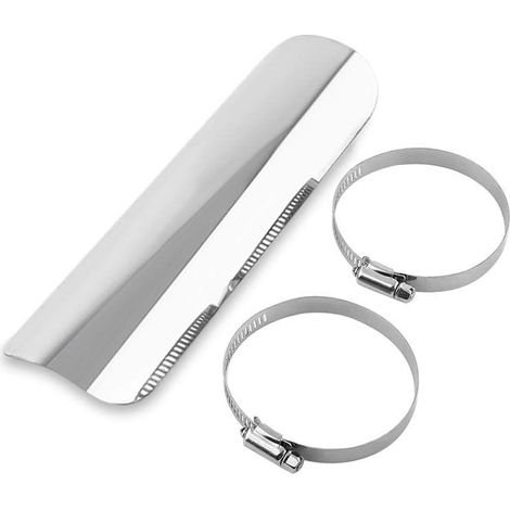 Steel Tuyau d'échappement Universel pour Moto, écran de Protection Thermique, Couvercle Staight, Noir/Argent (en Option) (1/3)