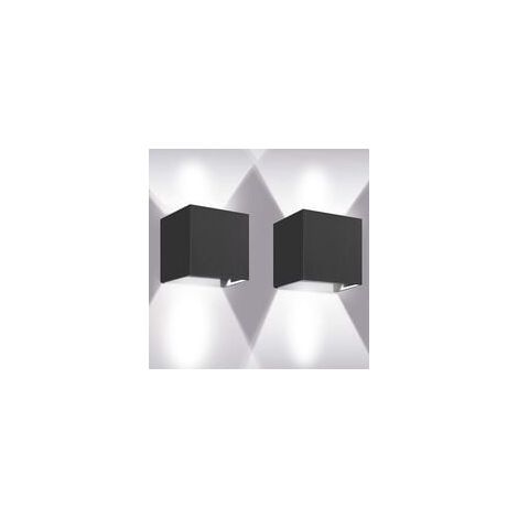 2er Set 12W LED Wandleuchte Innen, moderne Aluminium-Wandlampe für Wohnzimmer, Schlafzimmer, Bad, Küche und Esszimmer, Kaltweiß (1/5)