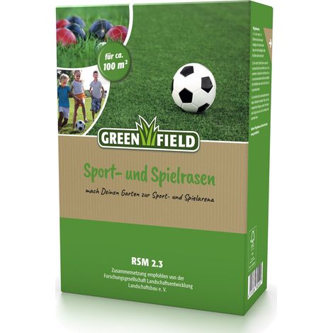 Greenfield Sport- und Spielrasen - 2 kg Rasensamen für beanspruchte Flächen