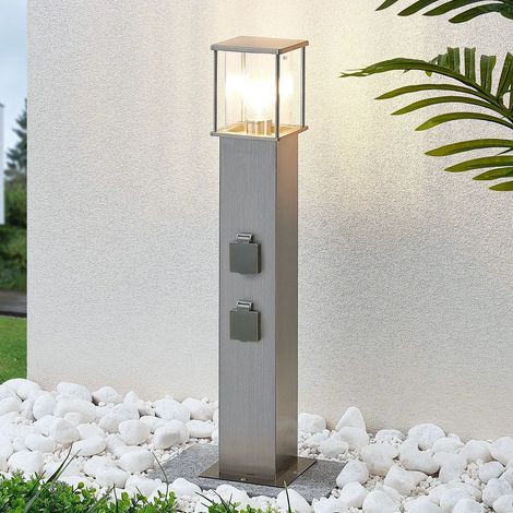 [GEBRAUCHT] B-Ware Lindby Pollerleuchte Caspa Pollerlampe Wegeleuchte Gartenlampe Mit 2 Steckdosen
