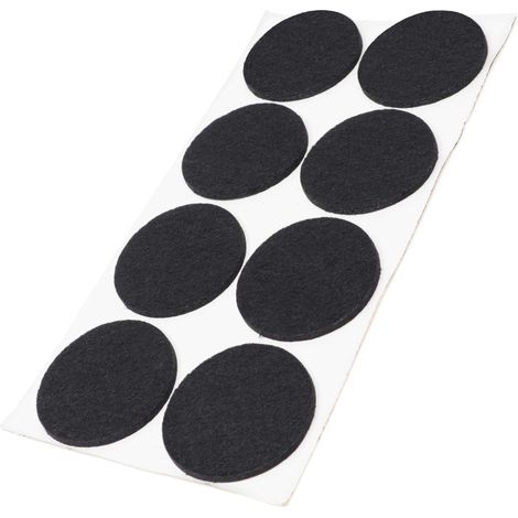 Adsamm® / 8 x feltrini autoadesivi/Nero/ø 50 mm/Rotondo/piedini per mobili in feltro da 3.5 mm di spessore/pad protettivi per arredi (1/5)