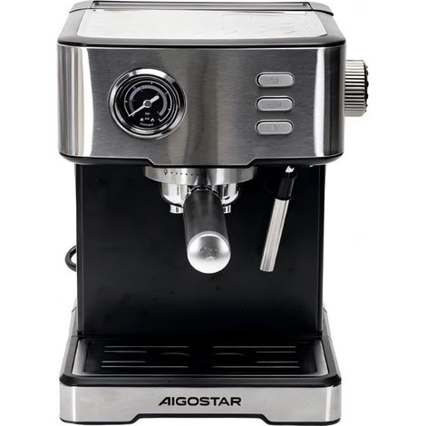 Machine à expresso Aigostar 1400W 20Bar, machine à café expresso semi-automatique pour la maison, réservoir d'eau de 1,7 L, machine à extraction de café. (1/3)