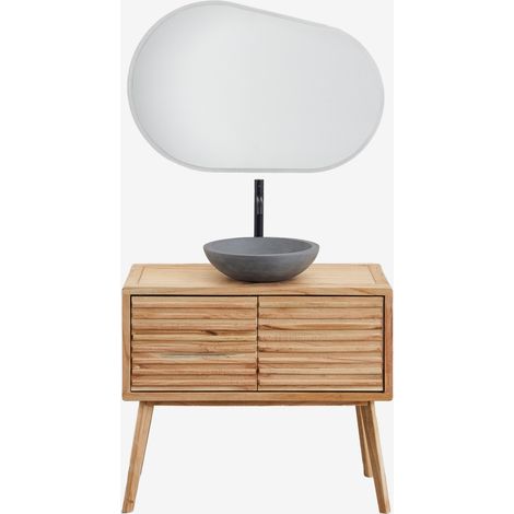 SKLUM Badezimmerschrank-Set 90x45 cm aus Deleyna-Holz (1/5)