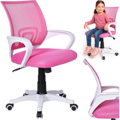 Sedia da ufficio Bianco, bianca e rosa