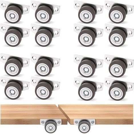 16 Türstopper-Rollen, lineare Lenkrollen für Tischbeine, feste Seitenrollen, 1,25 Zoll, braun (1/5)