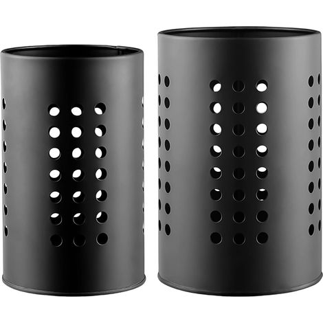 Besteckhalter aus Edelstahl – JINFGERNE – 2er-Set elegante Behälter in Schwarz, ideal zur Aufbewahrung von Küchenutensilien und als dekoratives Element (1/5)