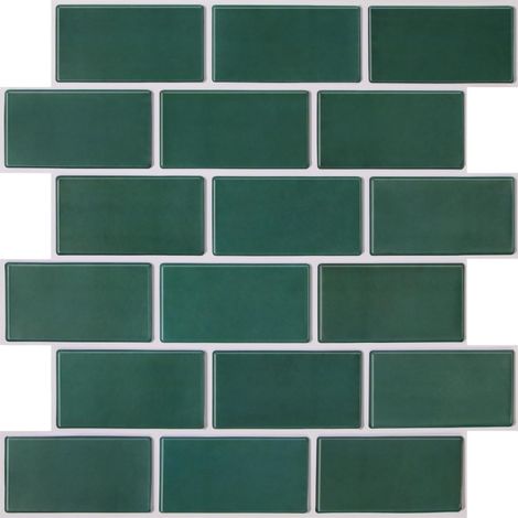 10 x Adhesive Wall Tiles for Kitchen Retro Green, 30 x 30 cm (1/5)