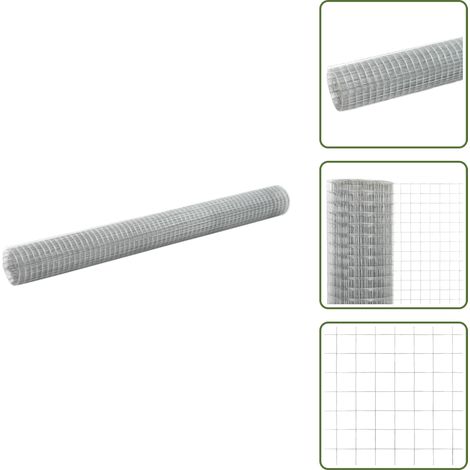 Valla para gallineros - vidaXL Alambrada de gallinero acero galvanizado plateada 10x1,5 m - Valla para conejos
