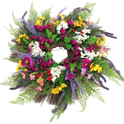 Dekorativer Kranz für Kamin, Haustür, Wohnzimmer, Wand, für den Innen- und Außenbereich, 50 cm Außendurchmesser (1/5)