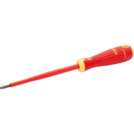 Bahco Nach VDE isolierter BahcoFit-TX-Schraubendreher mit Mehrkomponentengriff, T15 x 125 mm, Einzelhandelsverpackung