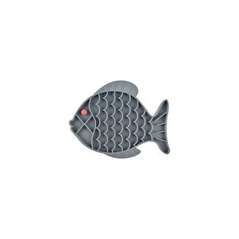 Gamelle dalimentation Lente, gamelle Chat Anti glouton, 1 pièces gamelle Anti-glouton, Fabriqué en Silicone sûr, Non Toxique, Anti-étouffement, pour Chats, Chiens (19 x 24,5cm, Gris) (1/5)