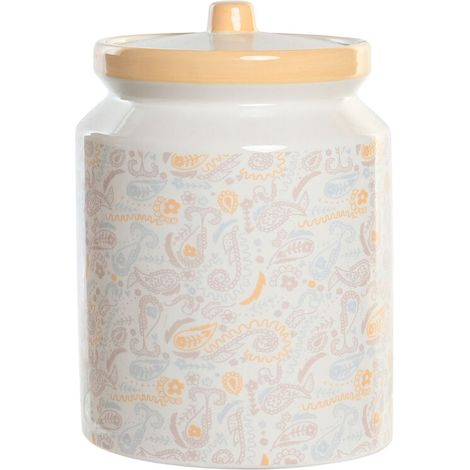 Gefäß DKD Home Decor 15 x 15 x 21 cm Weiß Gelb Dolomite Shabby Chic