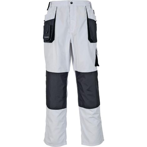 Bundhose Gr.54 weiß-grau 65% PES 35% BW,mit 600D Oxford, 270g/m (1/2)