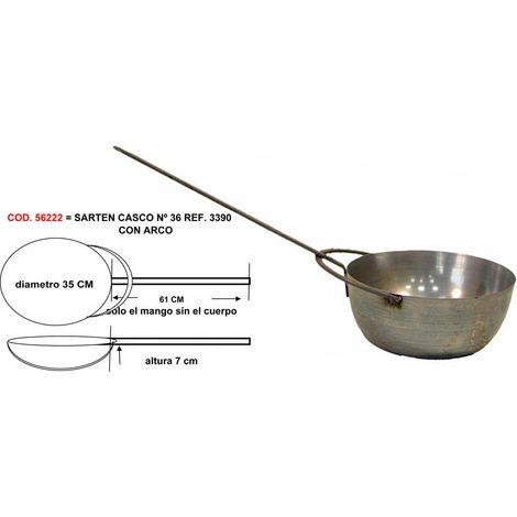 sarten finsto casco nº 36 diam.35 alto 7 cm man-largo 61 cm 3390