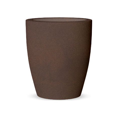VIOLETA 55 Vaso rotondo moderno da interno ed esterno per piante e fiori Molto resistente al tempo. Realizzata in polietilene in Spagna - Marrone (1/4)