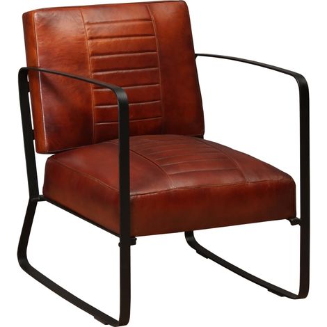 Loungesessel Braun Echtleder