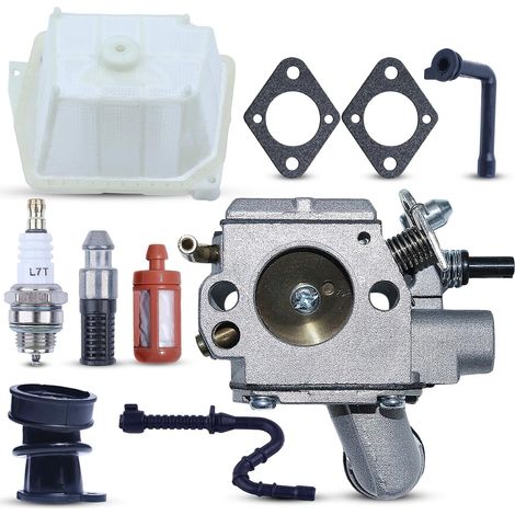 Carburador LinDuxe MS361 para motosierra Stihl MS340 MS361 MS 341 361 con filtro de aire, colector de admisión de combustible y kit de bujías de repuesto 1135 120 1600 (1/4)