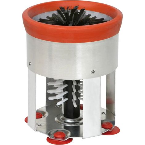 Brosse à Évier en Aluminium Durchfluter 25 cm - Brosse Rotative pour Nettoyage Parfait du Lavabo, Borstes Remplaçables, Robuste et Efficace pour Cuisine