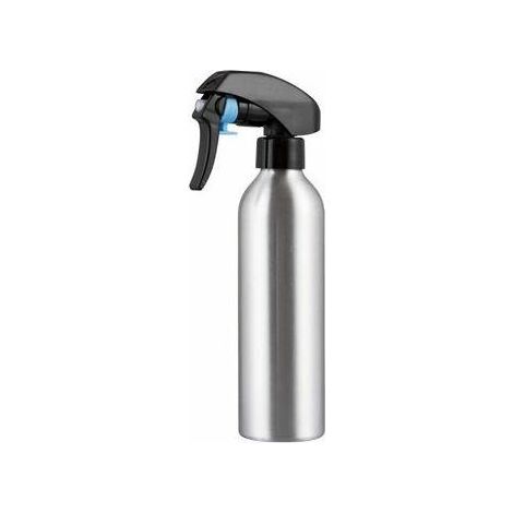 Botella rociadora vacía - Pulverizador de aluminio rellenable para el hogar y el jardín - Ideal como pulverizador de plantas - Metal cepillado/negro, Fontainebleau