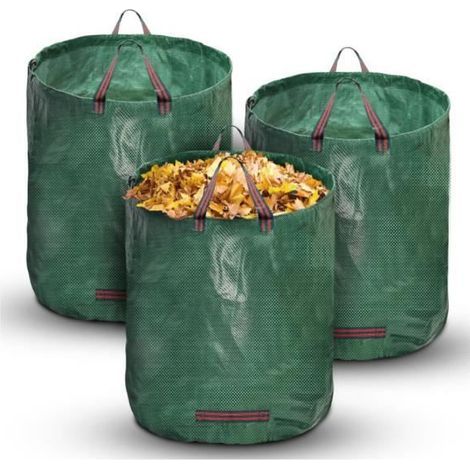 Garden Bags, Set of 3 Durable 272L Polypropylene Bags for Green Waste.