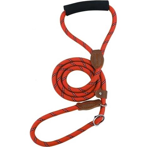 COLLAR ANTIDESLIZANTE PARA PERROS ROJO LARGO 130 cm DIÁMETRO 12 mm (1/5)