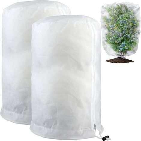 Housse d'hivernage pour plantes, 2 pièces 200 x 240 cm housse d'hivernage pour plantes, housse d'hivernage pour plantes avec cordon de serrage et fermeture éclair, housse de protection végétale réutil (1/4)