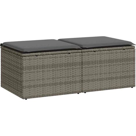 Maison Exclusive - 2-tlg. Garten-Sofagarnitur mit Kissen Grau Pol
