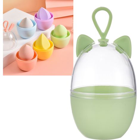 Boîte de Rangement pour Éponges à Maquillage en Forme Mignonne Anti-Poussière avec Lanière (1/5)