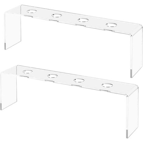 Présentoir pour Bouchons de Vin Étagère de Présentation en Acrylique 2 Présentoir Clair À Étages Anti-Dérapant 4 Emplacements Pour Cuisine Bureau Maison (1/5)