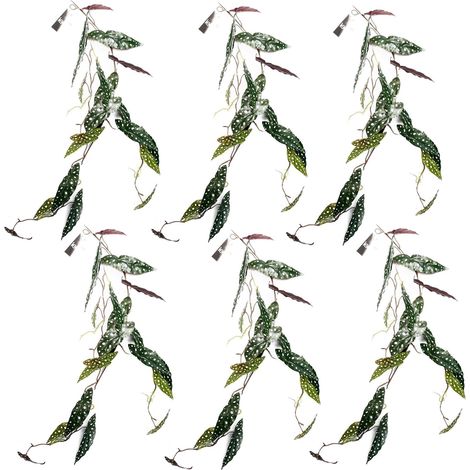 6 x 110cm Artificial Hanging Trailing Begonia Maculata Spotted Plant - Premium Quality (1/5)