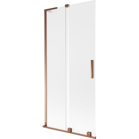Mexen Velar L Badewannenfaltwand 2-flügelig verschiebbar 95 x 150 cm, gefrostet, Roségold - 896-095-003-31-60 (1/5)