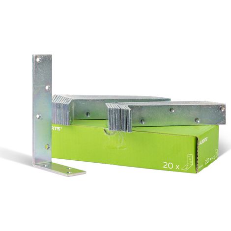 Alberts 847890 Équerre de poutre, côtés inégaux, passivée, 100 x 200 x 40 mm, Set de 20 pièces (1/2)